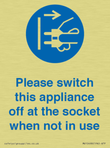 Please switch this appliance off at the socket when not in use